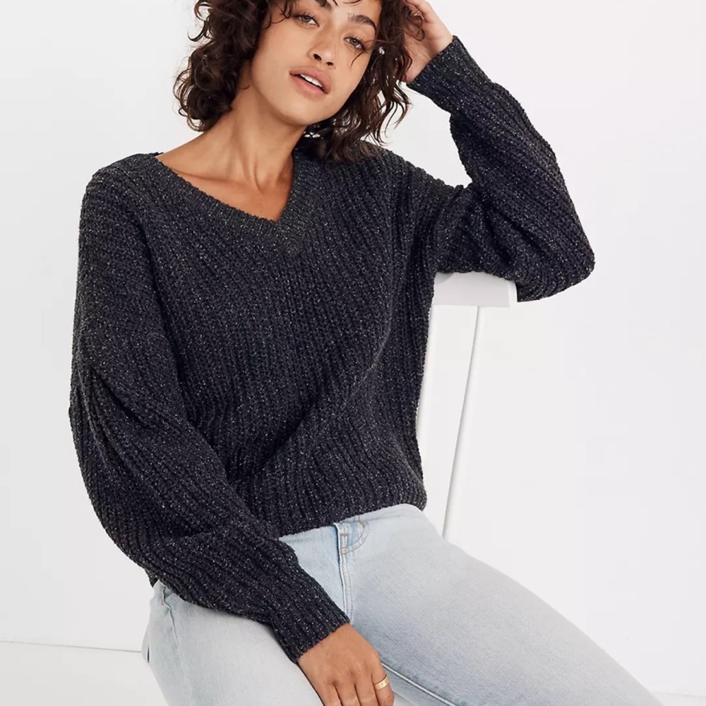 Madewell Pleat-Sleeve Pullover Sweater